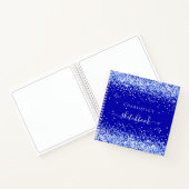 Carnet Script de nom de parties scintillant bleu royal du (Intérieur)