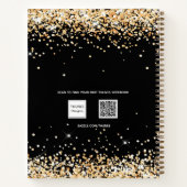 Carnet Script de nom de parties scintillant en or noir du (Dos)