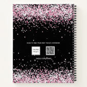 Carnet Script de nom de parties scintillant rose pâle noi (Dos)