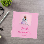 Carnet Script de nom de photo rose