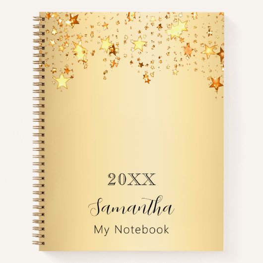 Carnet Script de nom d'étoiles Gold (Devant)