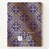 Carnet Script de nom oriental bleu or (Dos)