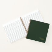 Carnet Script de nom personnalisé vert émeraude (Intérieur)
