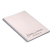 Carnet Script de signature chic rose (Côté Droit)