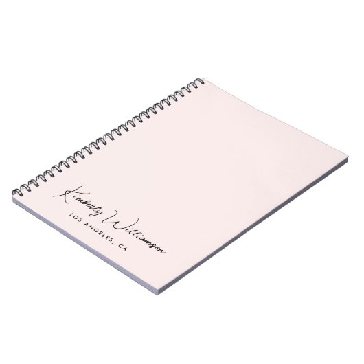 Carnet Script de signature chic rose (Côté gauche)