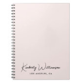 Carnet Script de signature chic rose (Devant)
