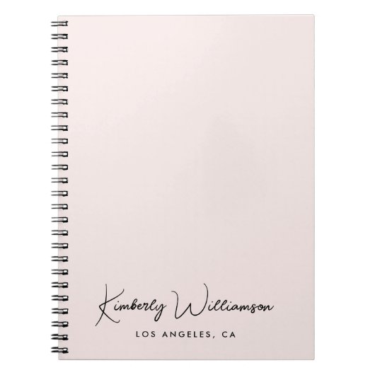 Carnet Script de signature chic rose (Devant)