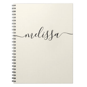 Carnet Script de signature de crème minimaliste moderne