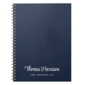 Carnet Script de signature élégant Monogramme bleu (Devant)