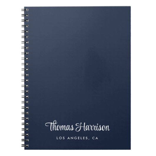 Carnet Script de signature élégant Monogramme bleu (Devant)