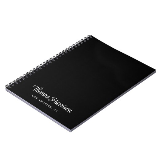 Carnet Script de signature élégant Monogramme noir (Côté gauche)