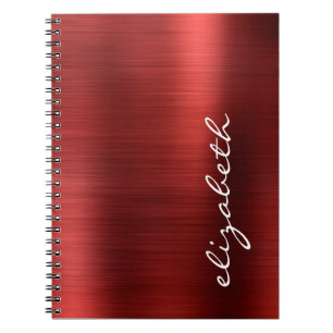 Carnet Script de signature en métal brossé rouge rubis