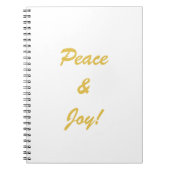 Carnet Script de typographie Peace & Joy en or (Devant)