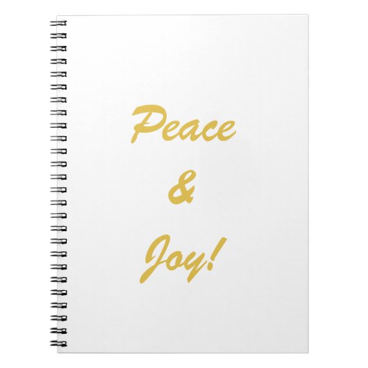 Carnet Script de typographie Peace & Joy en or (Devant)