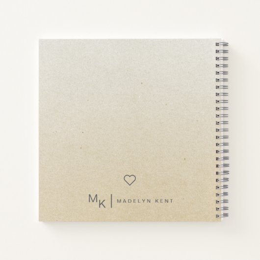 Carnet Script Delicate Golden Gradient Personnalisé (Dos)