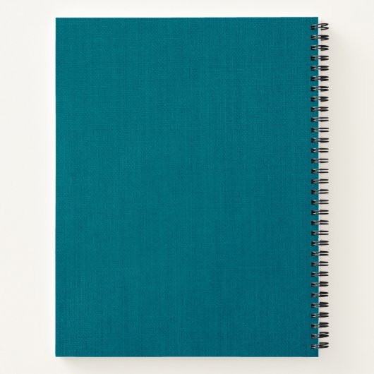 Carnet Script élégant de lin bleu rustique monogramme (Dos)