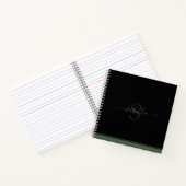 Carnet Script Élégant Initial Monogrammé À feuillage pers (Intérieur)