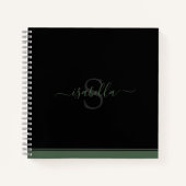Carnet Script Élégant Initial Monogrammé À feuillage pers (Devant)