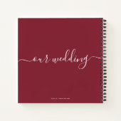 Carnet Script élégant moderne Bourgogne Rouge Mariage inv (Dos)