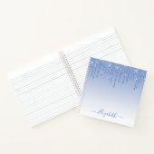 Carnet Script élégant moderne Parties scintillant bleue D (Intérieur)