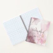 Carnet Script en marbre rose mauve or veine (Intérieur)