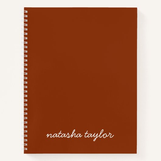 Carnet Script en terre cuite moderne tendance Monogramme (Devant)