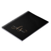 Carnet Script féminin Black Gold moderne Monogramme (Côté gauche)