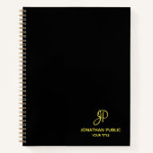 Carnet Script Gold Monogramme Entreprise professionnelle  (Devant)