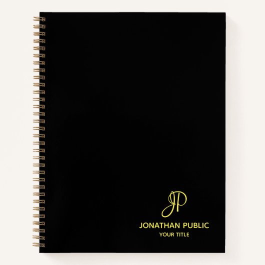 Carnet Script Gold Monogramme Entreprise professionnelle  (Devant)