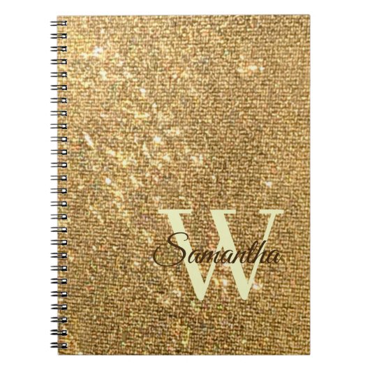 Carnet Script Gold Petit Monogramme Frost Parties scintil (Devant)