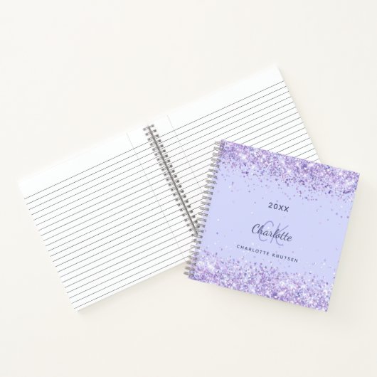 Carnet Script initial du monogramme de la lavande (Intérieur)