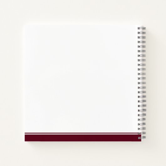 Carnet Script initial monogramme Bourgogne (Dos)