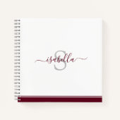 Carnet Script initial monogramme Bourgogne (Devant)