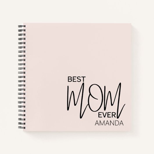 Carnet Script manuscrit minimaliste meilleure maman jamai (Devant)