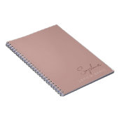 Carnet Script manuscrit moderne personnalisé Rose poussié (Côté Droit)