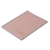 Carnet Script manuscrit moderne personnalisé Rose poussié (Côté gauche)
