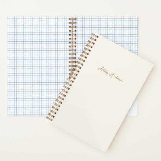 Carnet Script minimaliste d'or moderne | Graphique blanc (À l'intérieur)
