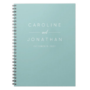 Carnet Script minimaliste moderne Aqua Mariage personnali