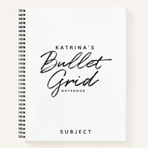 Carnet Script minimaliste noir blanc moderne pointillé