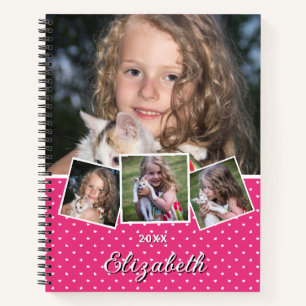 Carnet Script moderne branché 4 Photo Collage Nom personn