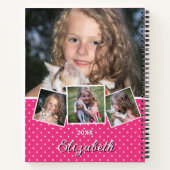 Carnet Script moderne branché 4 Photo Collage Nom personn (Dos)