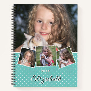 Carnet Script moderne branché 4 Photo Collage Nom personn