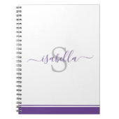 Carnet Script moderne élégant Monogramme violet (Devant)