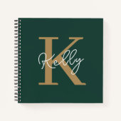 Carnet Script moderne Emerald Green Gold (Devant)
