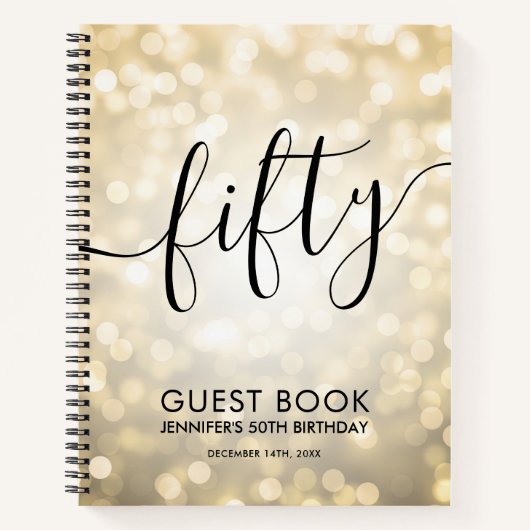 Carnet Script moderne Gold Lights 50e anniversaire GUEST (Devant)