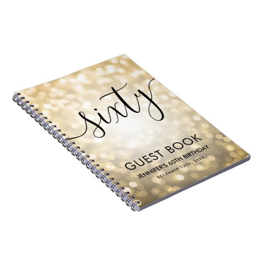 Carnet Script moderne Gold Lights 60e anniversaire GUEST (Côté Droit)