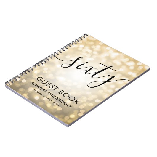 Carnet Script moderne Gold Lights 60e anniversaire GUEST  (Côté gauche)