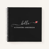 Carnet Script moderne minimal Hello Coeur (Devant)