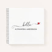 Carnet Script moderne minimal Hello Coeur (Devant)