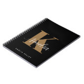 Carnet Script moderne Monogramme Or noir (Côté gauche)